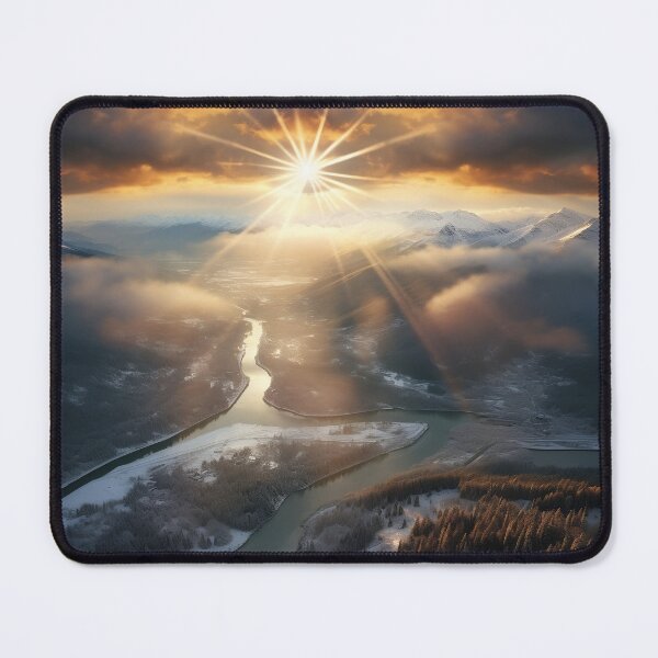 Item preview, Aerial Misty forest in Winter snow at sunset long exposure - Landscape photography designed and sold by TheArtistOf2022.
