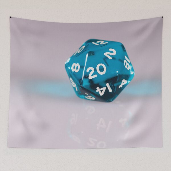 Item preview, A turquoise 20-sided gaming dice on a white background designed and sold by Giuseppe Cammino.
