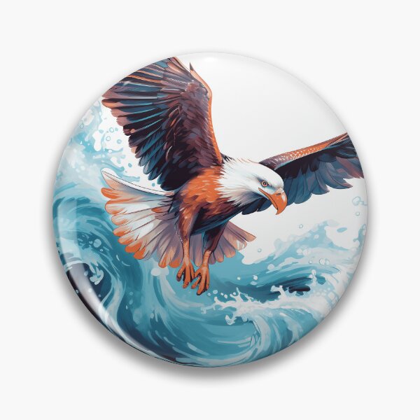 Item preview, Eagle flying over wild water designed and sold by WildheartPOD.