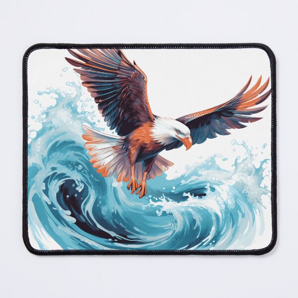 Item preview, Eagle flying over wild water designed and sold by WildheartPOD.