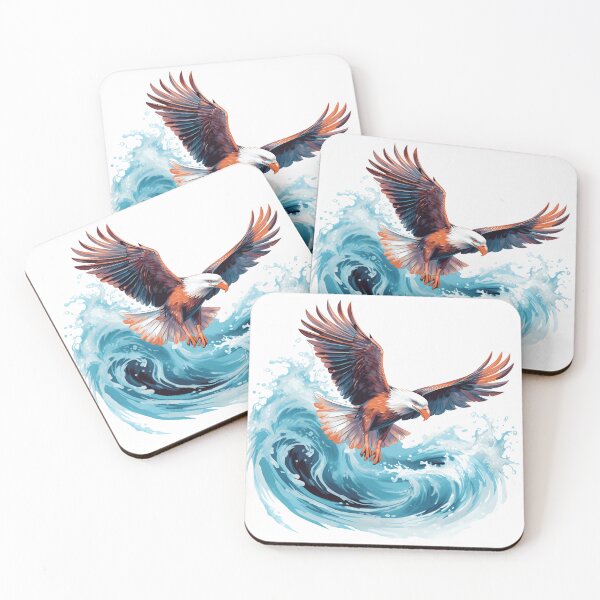 Item preview, Eagle flying over wild water designed and sold by WildheartPOD.