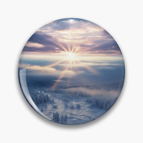 Item preview, Aerial Misty forest in Winter snow at sunset long exposure - Landscape photography designed and sold by TheArtistOf2022.