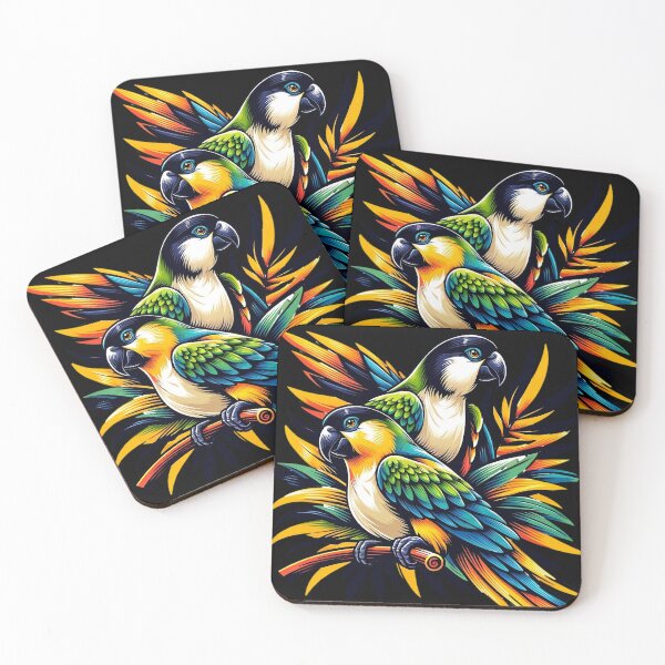 Item preview, Caique parrots: Vibrant Parrot Pals designed and sold by NexaArts.