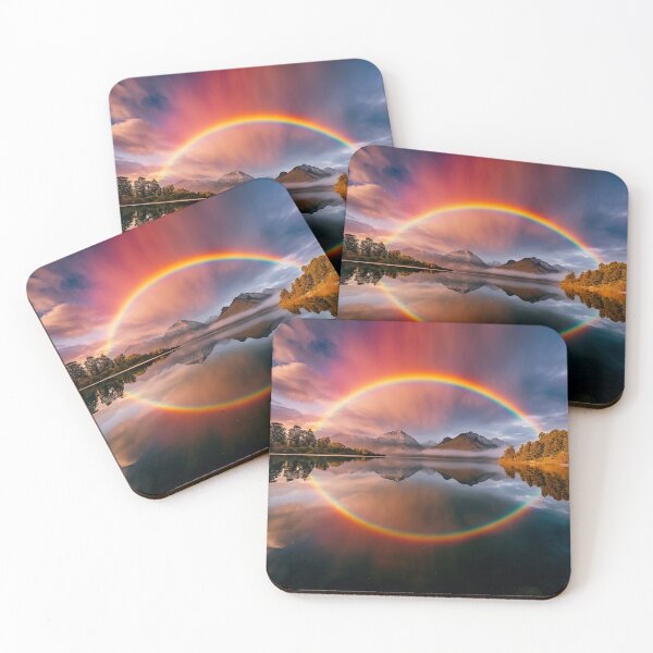 Item preview, Mountains and trees in lake at sunset in long exposure - Landscape photography designed and sold by TheArtistOf2022.