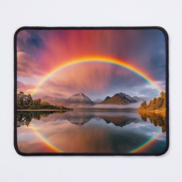 Item preview, Mountains and trees in lake at sunset in long exposure - Landscape photography designed and sold by TheArtistOf2022.