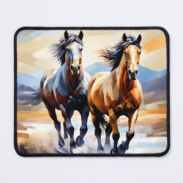 Item preview, Abstract style picture of American Mustang horses designed and sold by Petalandfur.
