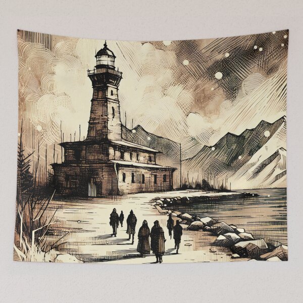 Item preview, Lighthouse Guardian of the Starry Night designed and sold by PictorialWhimsy.