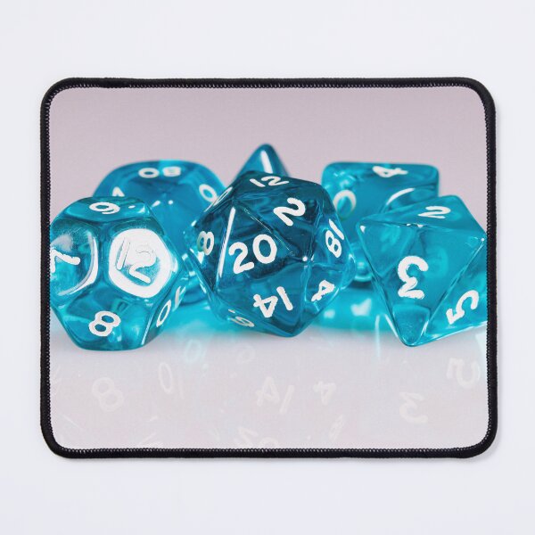 Item preview, A full set of turquoise gaming dice on a white background designed and sold by Giuseppe Cammino.