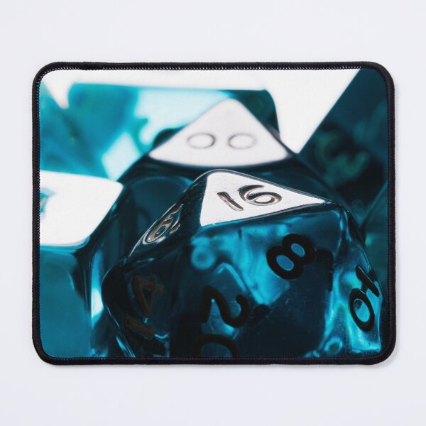 Item preview, A full set of turquoise gaming dice on a white background designed and sold by Giuseppe Cammino.