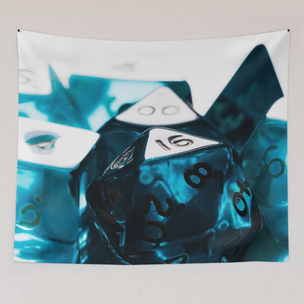 Item preview, A full set of turquoise gaming dice on a white background designed and sold by Giuseppe Cammino.