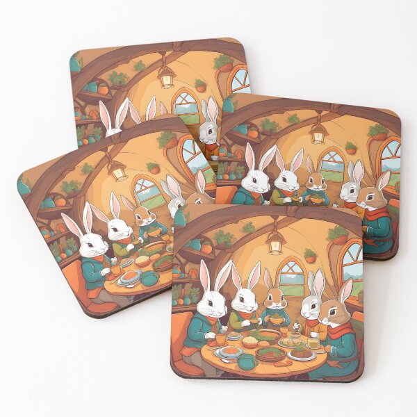 Item preview, Bunnies Having Lunch Artwork designed and sold by WildlifeInc.
