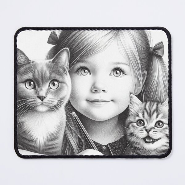 Item preview, Silent Symphony: Captivating Portrait of Girl and Cat designed and sold by SuzieNgatia.