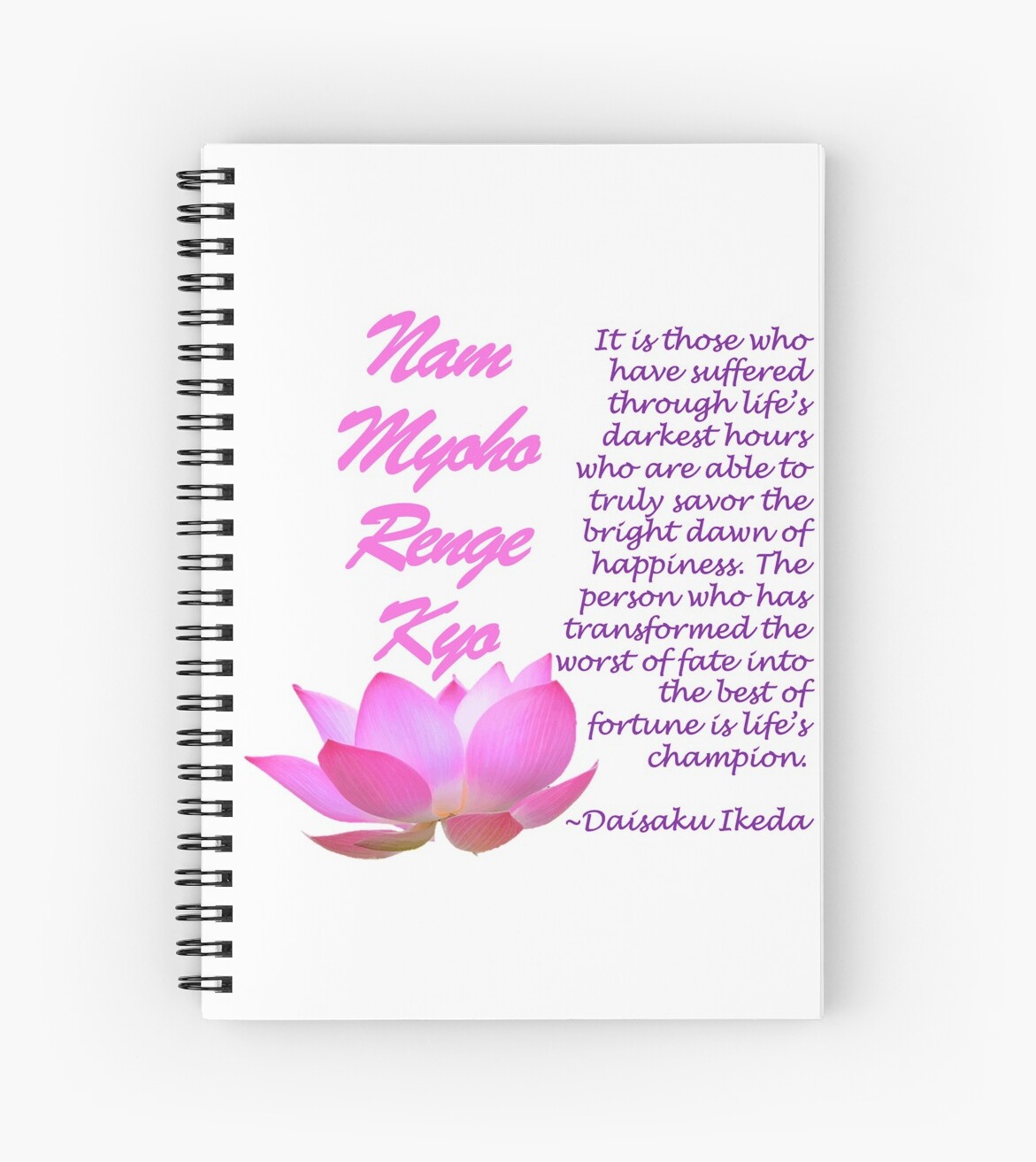 Nam Myoho Renge Kyo Life Champion Spiral Notebooks By Kpopmamas