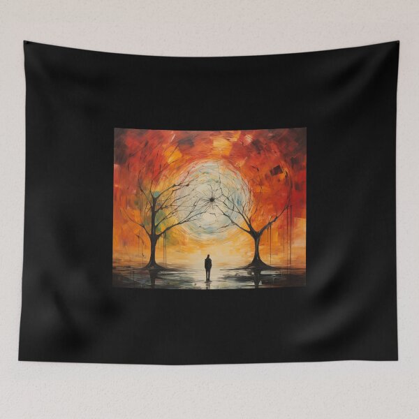 Item preview, spider web moon sun tree person imagine art designed and sold by UILOVE.