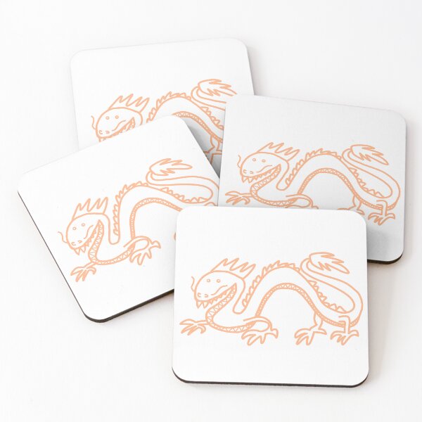 Item preview, Chinese Style Peach Fuzz Dragon Line Drawing designed and sold by ellenhenry.