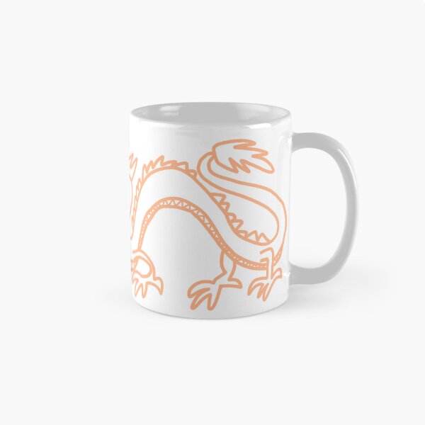 Item preview, Chinese Style Peach Fuzz Dragon Line Drawing designed and sold by ellenhenry.