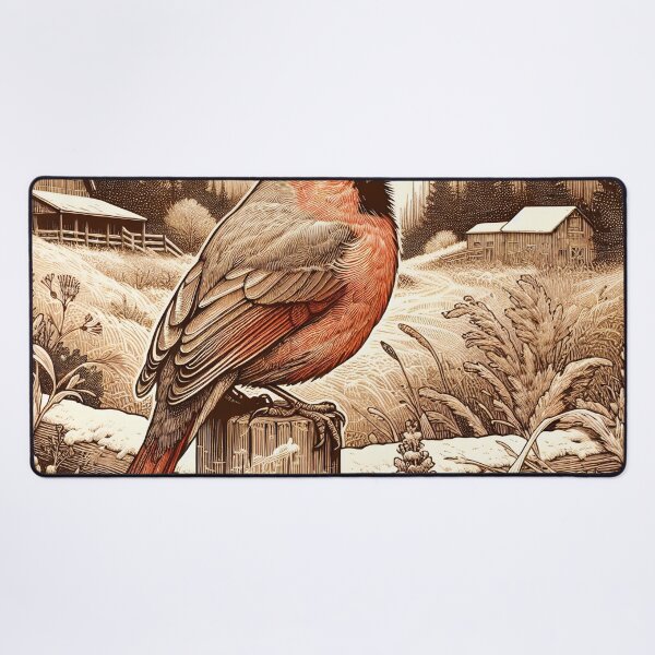 Item preview, Cardinal's Dawn Chorus Over Wild Terrain designed and sold by PictorialWhimsy.