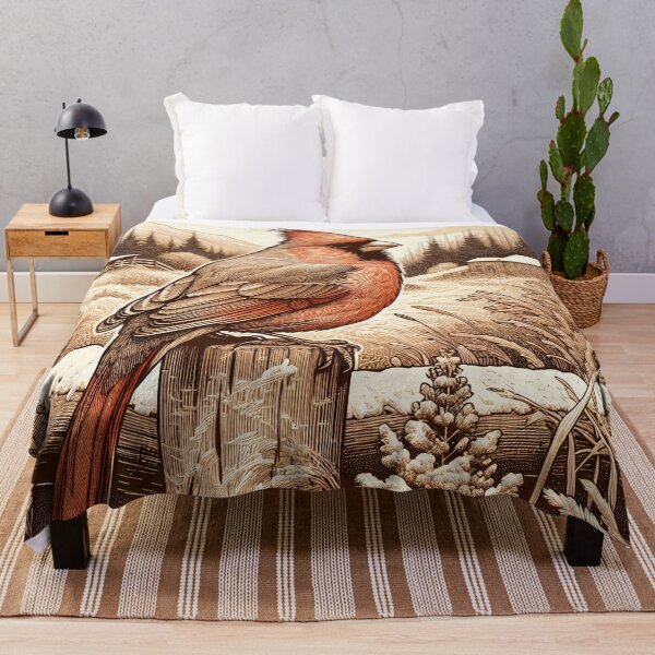 Item preview, Cardinal's Dawn Chorus Over Wild Terrain designed and sold by PictorialWhimsy.