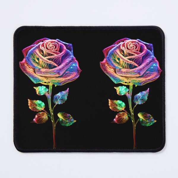 Item preview, Holographic neon rainbow rose designed and sold by AI-Only Creations.