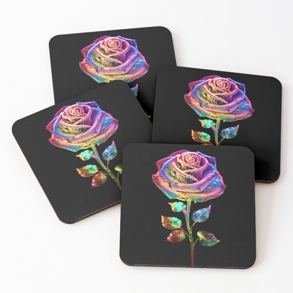 Item preview, Holographic neon rainbow rose designed and sold by AI-Only Creations.