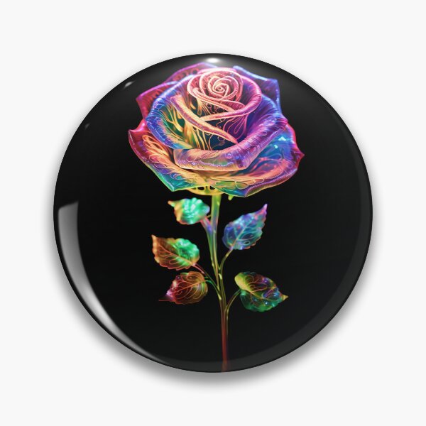 Item preview, Holographic neon rainbow rose designed and sold by AI-Only Creations.