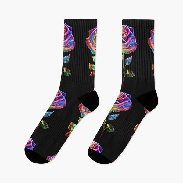 Item preview, Holographic neon rainbow rose designed and sold by AI-Only Creations.