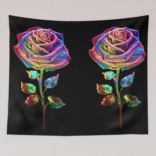 Item preview, Holographic neon rainbow rose designed and sold by AI-Only Creations.