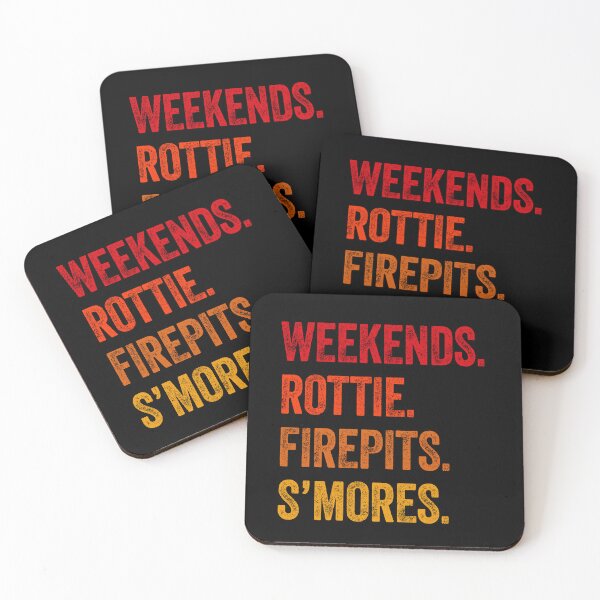 Item preview, Weekends Rottie Firepits S'mores Funny Gift  designed and sold by Guarddogdrive.