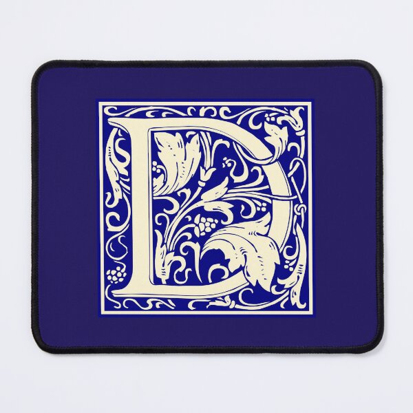 Artikelvorschau, William Morris Vintage Buchstabe D Monogramm Anfangsblau entworfen und verkauft von Jeallan Designs.