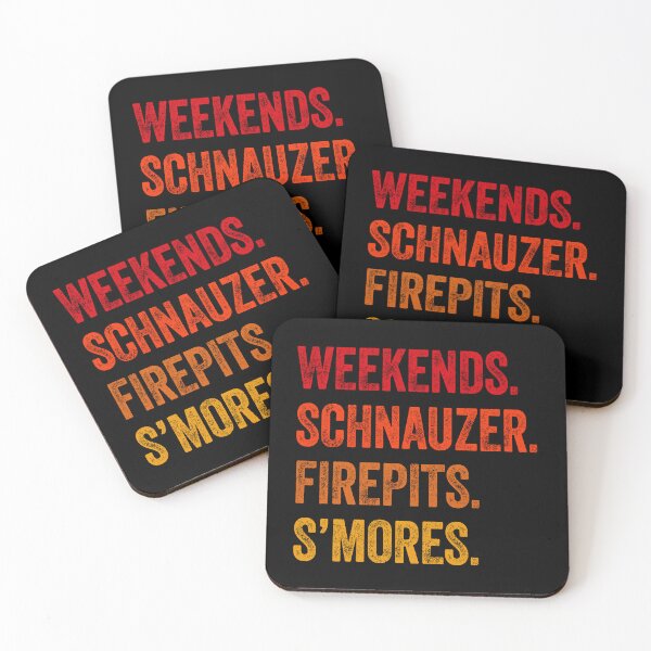 Item preview, Weekends Schnauzer Firepits S'mores Funny Gift  designed and sold by Guarddogdrive.