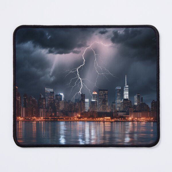 Item preview, New York city skyline in a storm - Cityscape photography designed and sold by TheArtistOf2022.