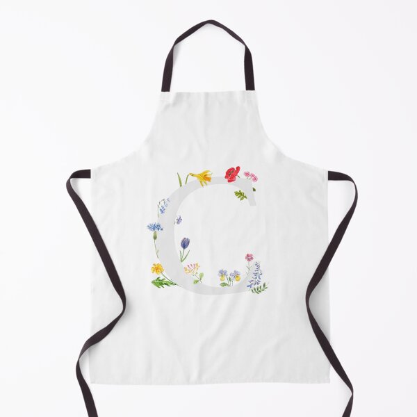 Item preview, botanical monogram alphabet C wildflowers hand painted designed and sold by ColorandColor.