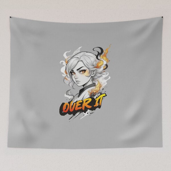 Item preview, Over it. Angry  girl  on fire x.25 designed and sold by Moeruonnanoko.