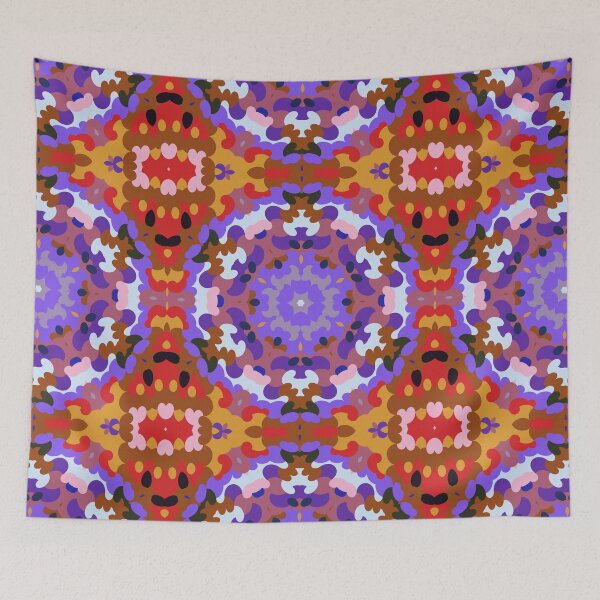 Artikelvorschau, Retro Mandala Lila Orange und Rosa entworfen und verkauft von WormholeOrbital.