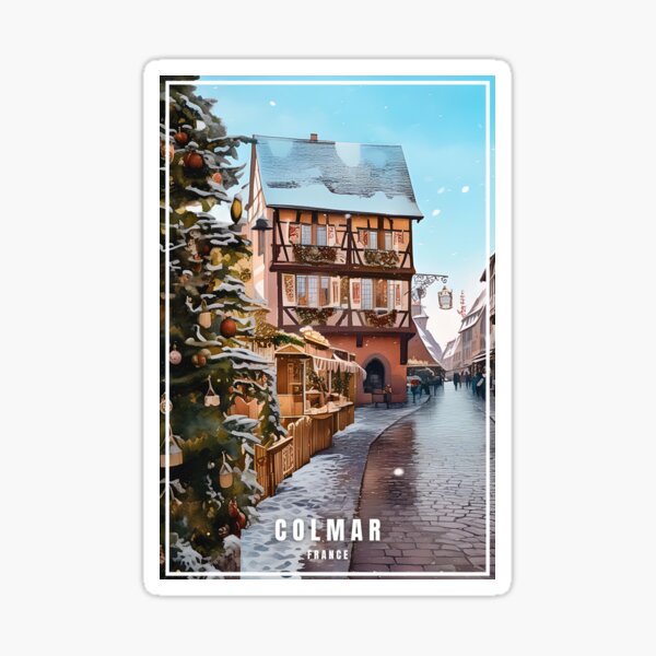 Artikel-Vorschau von Colmar Frankreich Reiseplakat, Weihnachtsmarkt-Reiseplakat, designt und verkauft von Travel Memories.