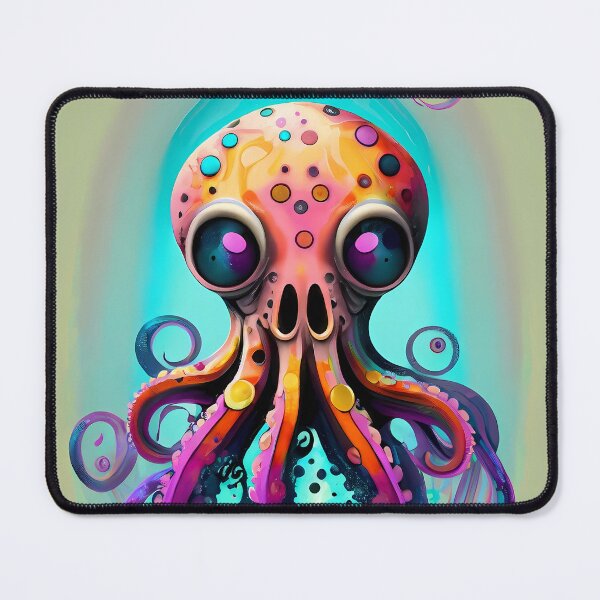 Item preview, Cute Kawaii Watercolour Paint Style Pink Octopus Tentacles Fantasy Scifi Sea Creature designed and sold by AizyAlien.