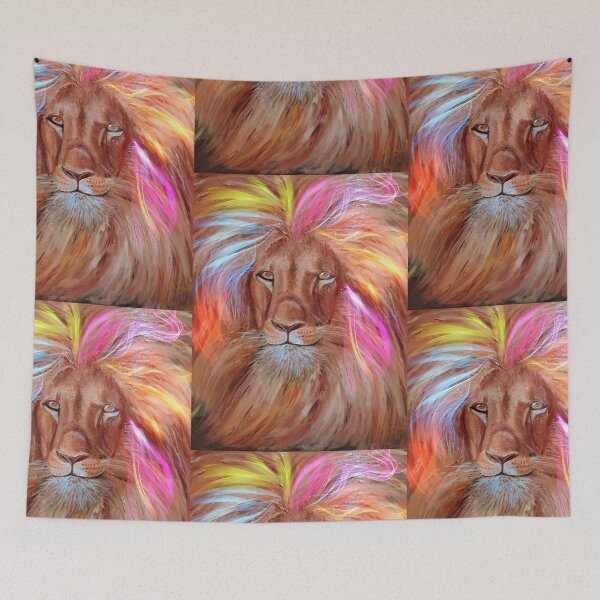 Item preview, pink lion designed and sold by Begoll Art.