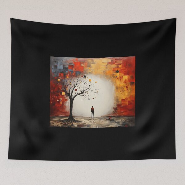 Item preview, tree person imagine abstract art wall erase leaf designed and sold by UILOVE.