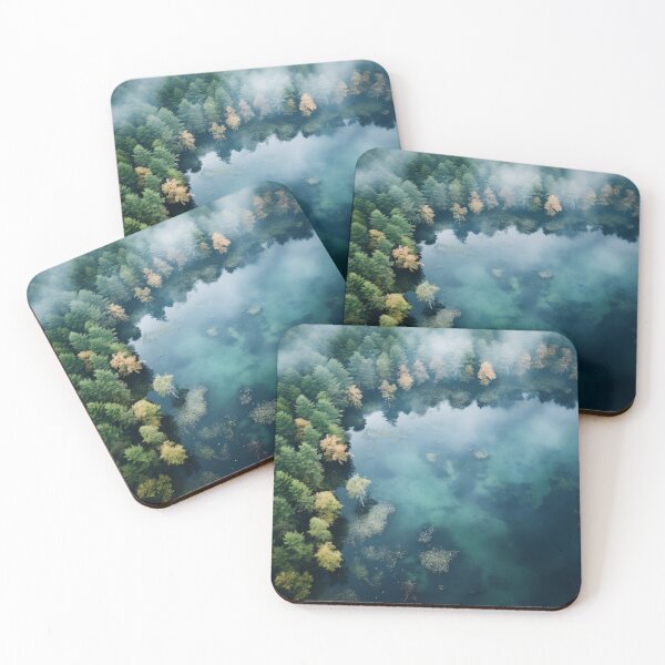Item preview, Green forest with lake drone photo - Landscape photography designed and sold by TheArtistOf2022.