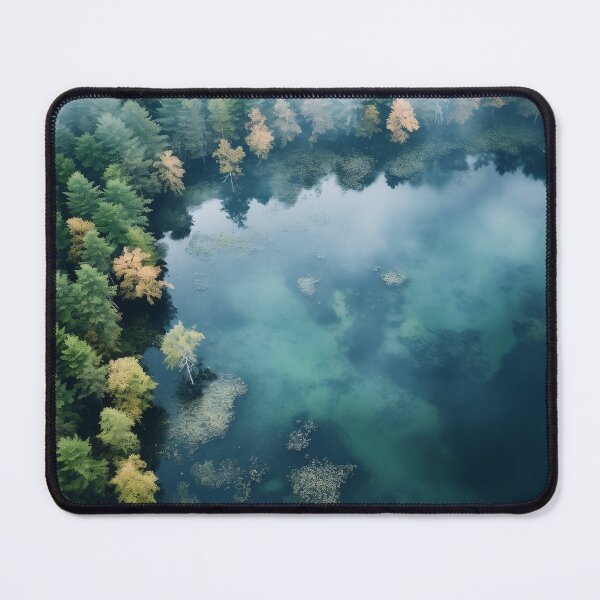 Item preview, Green forest with lake drone photo - Landscape photography designed and sold by TheArtistOf2022.