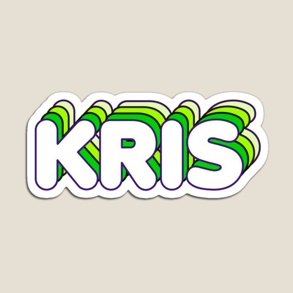 Aperçu de l'œuvre Étiquette de nom Kris Green Layers (noir) créée et vendue par NormadWorld.