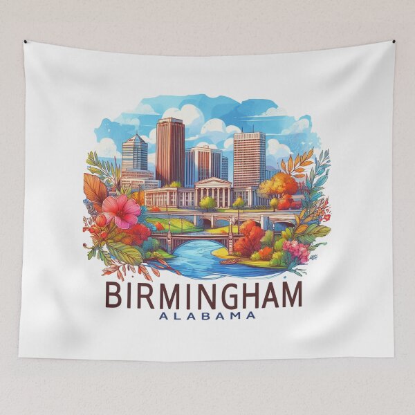 Item preview, Birmingham, Alabama, Watercolor Illustration designed and sold by PaintMeWorld.