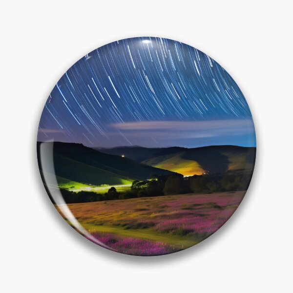 Item preview, Field with flowers landscape at night with starry sky - Landscape photography designed and sold by TheArtistOf2022.