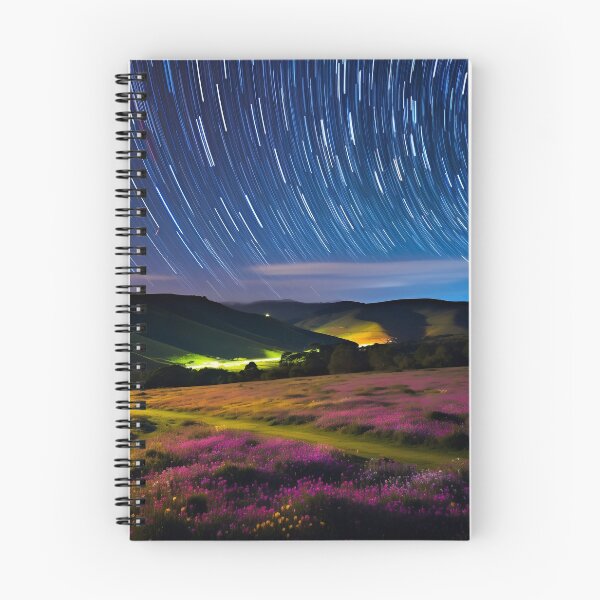 Item preview, Field with flowers landscape at night with starry sky - Landscape photography designed and sold by TheArtistOf2022.