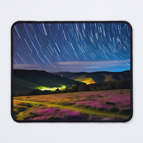 Item preview, Field with flowers landscape at night with starry sky - Landscape photography designed and sold by TheArtistOf2022.