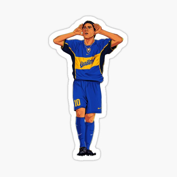 Vista previa del artículo con la obra «Celebración Riquelme Boca Juniors», diseñado y vendido por farqaleitart.