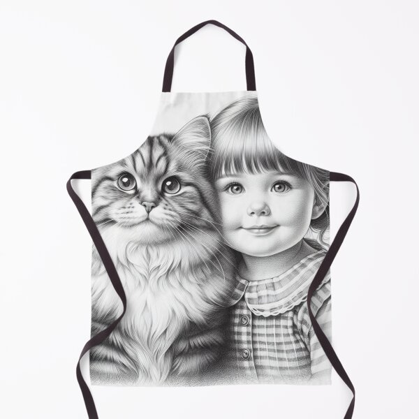 Item preview, Graceful Harmony: Endearing Girl and Cat Portrait designed and sold by SuzieNgatia.