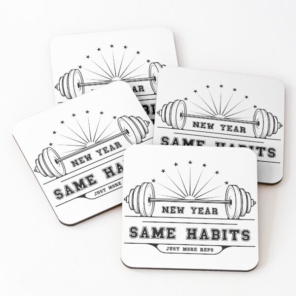 Item preview, New Year, Same Habits, Just More Reps - Fitness/Gym New Year Celebration (Black Design) designed and sold by Spiprinto.