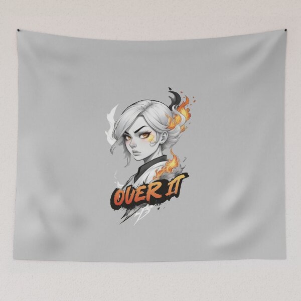 Item preview, Over it. Angry  girl  on fire x.27 designed and sold by Moeruonnanoko.