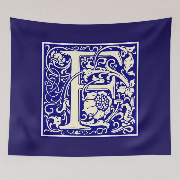 Item preview, William Morris Vintage Letter F Monogram Initial Blue designed and sold by Jeallan Designs.